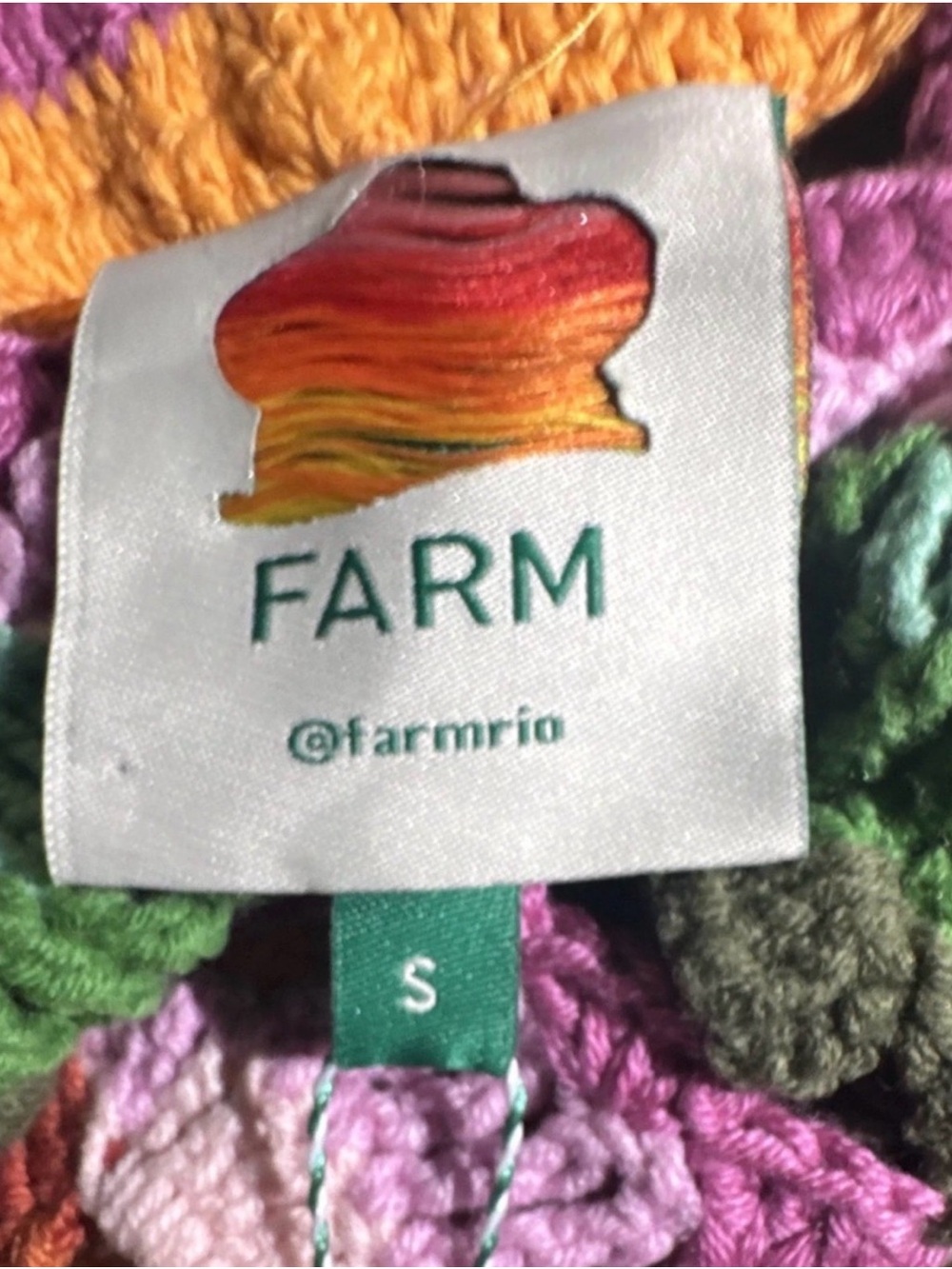 FARM Rio Crochet Mini Skirt in Lavender, Pink, Green, Yellow, Rust NWT - Picture 5 of 6